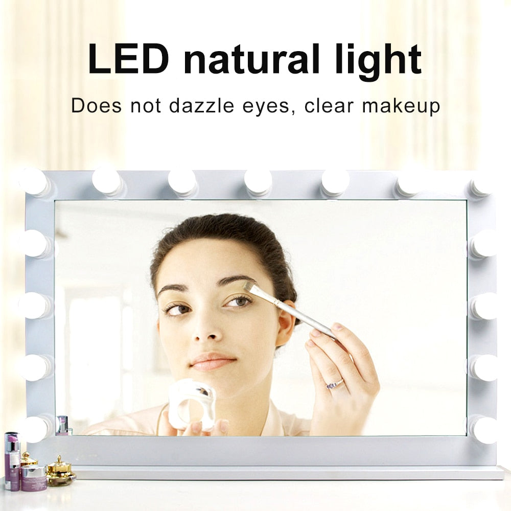 LED Makeup Mirror Lights(4000K, 10Bulbs, Plug in), Mirror Not